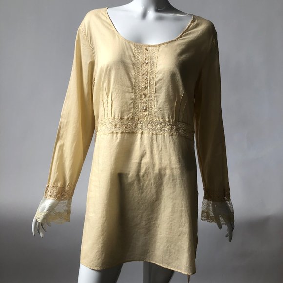Creamy Colored Tunic Top wth Lace by J Jill NWOT - Picture 1 of 8